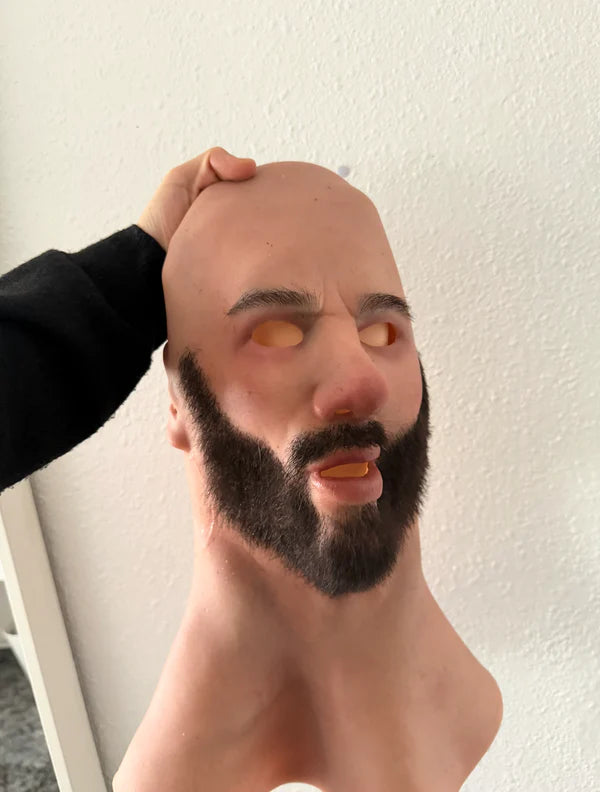 Hyper-Realistic Bald Male Mask – 35 Years Old